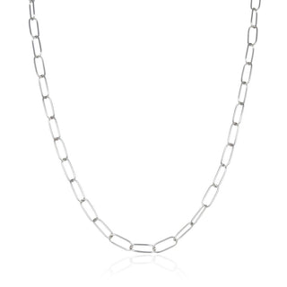 1pc 925 Sterling Silver Paperclip Cable Link Chain Necklace, Tarnish Resistant Rhodium Plated, 6.2mm, Large Thick Strong, Length Selections: 18/20/22/24/26 inch