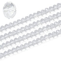 500pcs Creative Club Faceted Rondelle Crystal Glass Beads, Crystal Clear, 6x4mm, Hole ID 1mm, CCR601