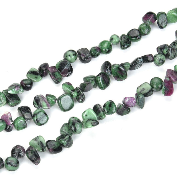 Natural Ruby Zoisite Gemstone Petal Keishi Beads, Irregular, 10mm-20mm, Hole ID 1mm, 1 Strand/15 Inch, GZ6-13