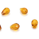 24pcs Adabele Austrian Faceted Teardrop Crystal Beads #5500, Amber Topaz, 8mm x 6mm, Hole ID 1mm, SST-807