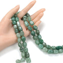 Natural Green Aventurine Gemstone Tumbled Nugget Beads, Irregular, 10mm-13mm, Hole ID 1mm, 1 Strand/15 Inch, GZ4-2