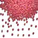 30g Miyuki Delica 11/0 Seed Beads, Opaque Matte Rainbow Orange Red DB874