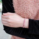 1 Strand Stretch Natural Pink Tourmaline Rubellite Free Form Gemstone Bracelet, 5-8mm Small Beads, Length Selections: 7 inch/7.5 inch
