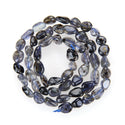Natural Iolite Dichroite Gemstone Oval Tumbled Pebble Beads, Irregular, 6mm to 8mm, Hole ID 1mm, 15 Inch/1 Strand, GZ11-66