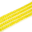 100pcs Creative Club Faceted Cube Crystal Glass Beads, Topaz Yellow , 6mm, Hole ID 1mm, CCC609
