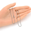 5pcs 304 Stainless Steel 2mm Diamond-Cut Flat Cable Link Chain Necklaces (18 Inch/20 Inch/22 Inch/24Inch)