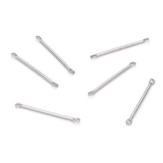 100pcs 304 Stainless Steel 2-Hole Bar Link Connectors, 1.2mm Hole, Size Selections: 15mm/20mm/25mm/30mm