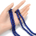 Natural Sapphire Blue Jade Gemstone Faceted Round Beads, 8mm, Hole ID 1mm, 14 Inch/1 Strand, GH-F8