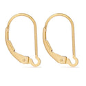 50pcs Interchangeable Leverback Earring Hooks, 18K Yellow Gold Plated Brass, 17mm, CF260-2