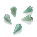 2pcs Natural Green Aventurine Gemstone Pendant Drops, 25mm, G2P-M4