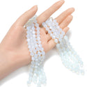 200pcs Creative Club Faceted Bicone Crystal Glass Beads, White Opal, 8mm (0.31 Inch), Hole ID 1.1mm, CCB834