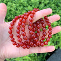 1 Strand Stretch Natural Carnelian Beaded Gemstone Bracelet, 8mm Bead, Length Selections: 7 inch/7.5 inch/8 inch/8.5 inch
