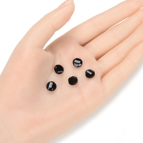 25pcs Adabele Austrian Faceted Flat Round Twist Coin Crystal Beads #5621, Jet Black, 8mm, Hole ID 1mm, SSW823