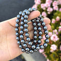 1 Strand Stretch Natural Black Hematite Beaded Gemstone Bracelet, 8mm Bead, Length Selections: 7 inch/7.5 inch/8 inch/8.5 inch