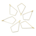 10pcs Tarnish Resistant Kite Shape Beading Hoops, 18K Yellow Gold Plated Brass, 58x40mm, 0.7mm/21 Gauge, BF130-4