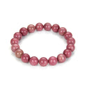1 Strand Stretch Natural Grade A Pink Rhodonite Beaded Gemstone Bracelet, 8mm Bead, Length Selections: 7 inch/7.5 inch/8 inch/8.5 inch