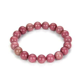 1 Strand Stretch Natural Grade A Pink Rhodonite Beaded Gemstone Bracelet, 8mm Bead, Length Selections: 7 inch/7.5 inch/8 inch/8.5 inch