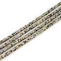 Natural Dalmatian Jasper Gemstone Heishi Tube Rondelle Beads, 4x2mm/Small, Hole ID 0.9mm, 14.5 Inch/1 Strand, GH-C7