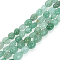 Natural Green Aventurine Gemstone Oval Tumbled Pebble Beads, Irregular, 6mm to 8mm, Hole ID 1mm, 15 Inch/1 Strand, GZ11-49