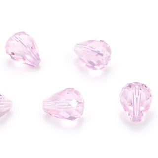 24pcs Adabele Austrian Faceted Teardrop Crystal Beads #5500, Rosaline Pink, 12mm x 10mm, Hole ID 1.2mm, SST-1203