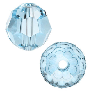 50pcs Adabele Austrian Faceted Round Crystal Beads #5000, Aquamarine Blue, Size Selections: 4mm/6mm/8mm/10mm