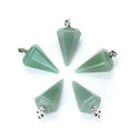 2pcs Natural Green Aventurine Gemstone Pendant Drops, 25mm, G2P-M4