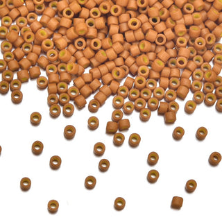 7.5g Miyuki Delica 11/0 Seed Beads, Opaque Pumpkin DB653