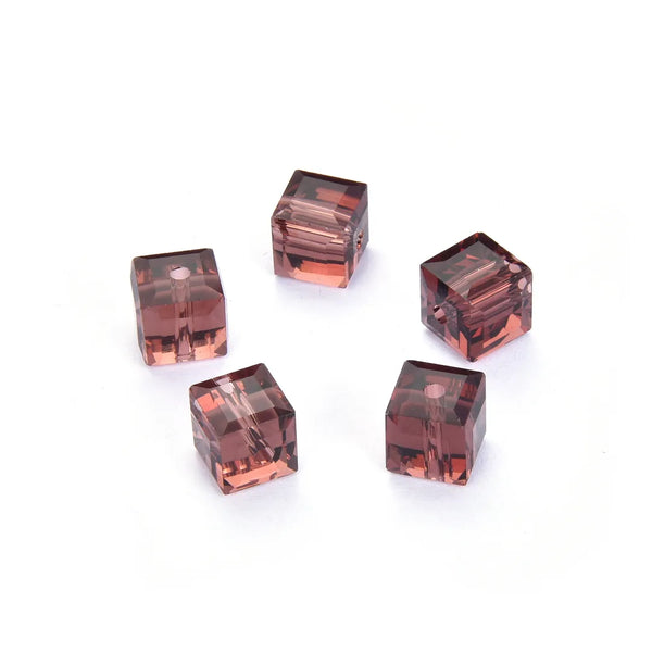 24pcs Adabele Austrian Faceted Cube Crystal Beads #5601, Amethyst, Size Selections: 4mm/6mm/8mm