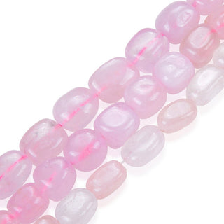 Natural Pink Rose Quartz Pink Crystal Gemstone Tumbled Nugget Beads, Irregular, 10mm-13mm, Hole ID 1mm, 1 Strand/15 Inch, GZ4-1
