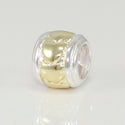 1pc Solid 925 Sterling Silver Gold Heart in Ring Love Charm Heart Bead, Compatible with Pandora All Other Charm Bracelet, EC91