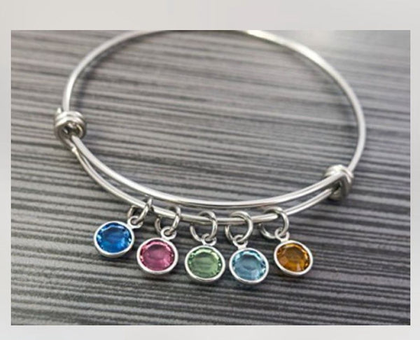 1 Set/12pcs Grade A Mixed Dangle Birthstone Charm Drops, Sterling Silver Plated Brass, Size Selections: 6mm/8mm/10mm