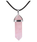 4pcs Natural Light Pink Rose Quartz Gemstone Pendants, 42mm Loose Bullet Point Stone Drops, G2P-C12