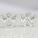 1pc Real 925 Sterling Silver Angel Cubic Zirconia CZ Religious Bead Charm, Compatible with Pandora All Other Charm Bracelet, EC7-B1