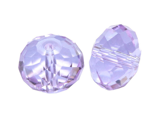 24pcs Adabele Austrian Faceted Rondelle Crystal Beads #5040, Light Violet (Purple), Size Selections: 6x4mm, 8x6mm, 10x8mm