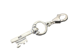 Solid 925 Sterling Silver Love Key Charm Dangle Bead