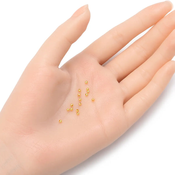 100pcs 925 Sterling Silver Small Seamless Round Spacer Beads, Real 18K Yellow Gold Plated, Size Selections: 2mm/3mm/4mm