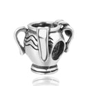 925 Sterling Silver Aquarius Zodiac Sign Bead Charm, Compatible with Pandora All Other Charm...