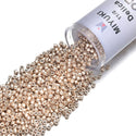 7.5g Miyuki Delica 11/0 Seed Beads, Opaque Galvanized Champagne DB433