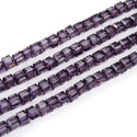 100pcs Creative Club Faceted Cube Crystal Glass Beads, Amethyst, 6mm, Hole ID 1mm, CCC627
