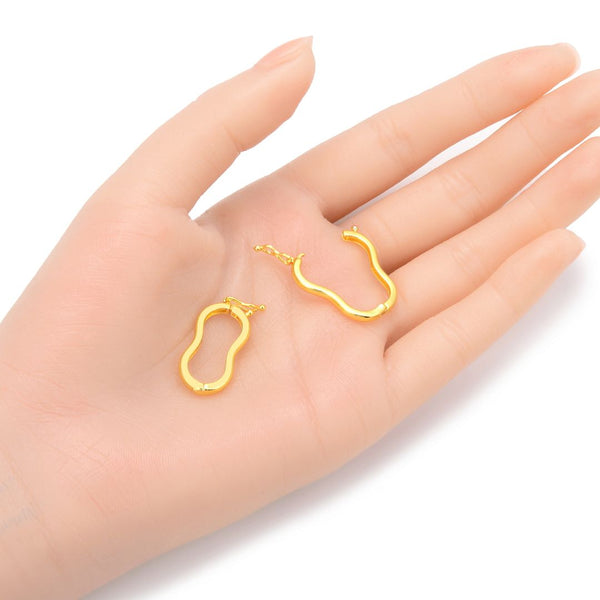 2pcs Tarnish Resistant Figure 8 Twister Hinged Necklace Shortener Clasp, 18K Yellow Gold Plated Brass, Size Selections: 9-10mm, 10-11mm, 12-13mm