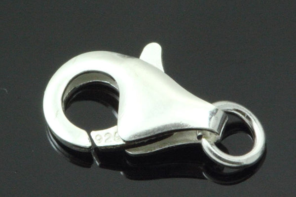 2pcs 925 Sterling Silver Lobster Claw Clasps, Size Selections: 10mm/11mm/13mm/15mm