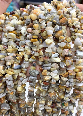 Natural Crazy Lace Agate Gemstones Chip Beads, Free Form, 5mm-8mm, Hole ID 1mm, 1 Strand/31 Inch, GZ1-21