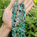 Natural Turquoise Gemstone Oval Tumbled Pebble Beads, Irregular, 5mm to 8mm, Hole ID 1mm, 15 Inch/1 Strand, GZ11-61