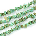Natural Turquoise Green Howlite Gemstone Chip Beads, Free Form, 5mm-8mm, Hole ID 1mm, 1 Strand/31 Inch, GZ1-5
