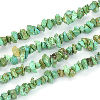 Natural Turquoise Green Howlite Gemstone Chip Beads, Free Form, 5mm-8mm, Hole ID 1mm, 1 Strand/31 Inch, GZ1-5