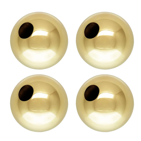 10pcs 925 Sterling Silver Seamless Round Spacer Beads, Real 18K Yellow Gold Plated, Size Selections: 6mm/8mm/10mm