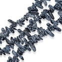 Natural Snowflake Obsidian Stick Point Beads, Irregular, 7mm-23mm Long, Hole ID 1mm 1 Strand/15 Inch, GZ5-5