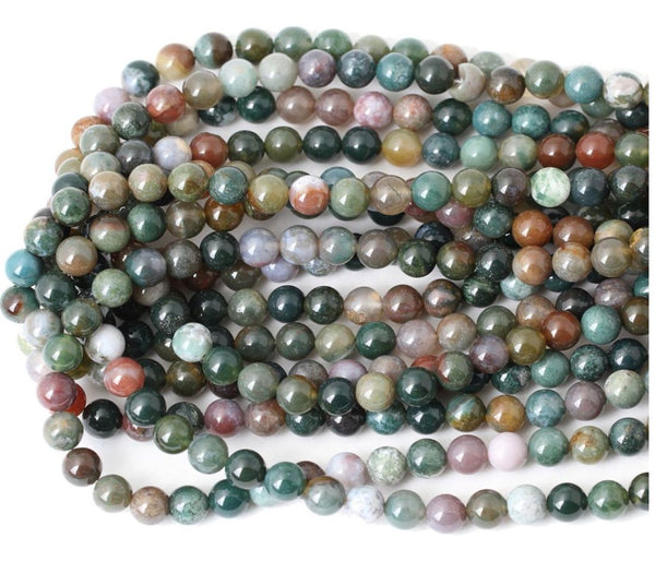 AAA Natural Indian Agate Agate Gemstone Round Beads, 15 Inch/1 Strand, Size Selections: 4mm/6mm/8mm/10mm