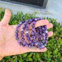 1 Strand Stretch Natural Purple Amethyst Beaded Gemstone Bracelet, 8mm Bead, Length Selections: 7 inch/7.5 inch/8 inch/8.5 inch