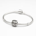 1pc Solid 925 Sterling Silver April Birthstone Bead Charm Clear Cubic Zirconia CZ, Compatible with Pandora All Other Charm Bracelet, EC191
